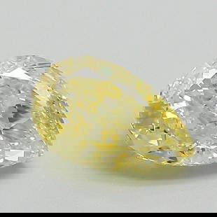 Loose Diamond - PEAR 1.13ct Fancy Intense Yellow VS1: Loose Diamond - PEAR 1.13ct Fancy Intense Yellow VS1 Source: This is a real non-mined Diamond that has been grown in a lab Shape: PEAR Carats: 1.13 Color: Fancy Intense Yellow Certification: IGI