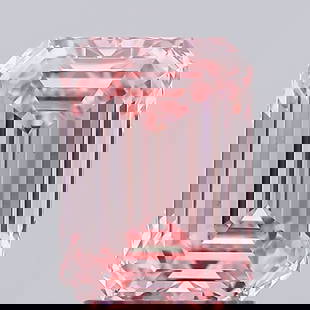 Loose Diamond - EMERALD 1.95ct Fancy Intense Pink VS1: Loose Diamond - EMERALD 1.95ct Fancy Intense Pink VS1 Source: This is a real non-mined Diamond that has been grown in a lab Shape: EMERALD Carats: 1.95 Color: Fancy Intense Pink Certification: IGI