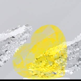 Loose Diamond - HEART 1.5ct Fancy Vivid Yellow VVS2: Loose Diamond - HEART 1.5ct Fancy Vivid Yellow VVS2 Source: This is a real non-mined Diamond that has been grown in a lab Shape: HEART Carats: 1.5 Color: Fancy Vivid Yellow Certification: IGI Video: