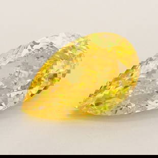 Loose Diamond - PEAR 1.26ct Fancy Vivid Yellow VS1: Loose Diamond - PEAR 1.26ct Fancy Vivid Yellow VS1 Source: This is a real non-mined Diamond that has been grown in a lab Shape: PEAR Carats: 1.26 Color: Fancy Vivid Yellow Certification: IGI Video: