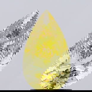 Loose Diamond - PEAR 1.51ct Fancy Vivid Yellow VS1: Loose Diamond - PEAR 1.51ct Fancy Vivid Yellow VS1 Source: This is a real non-mined Diamond that has been grown in a lab Shape: PEAR Carats: 1.51 Color: Fancy Vivid Yellow Certification: IGI Video: