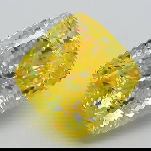 Loose Diamond - CUSHION MODIFIED 2.73ct Fancy Vivid Yellow VVS2: Loose Diamond - CUSHION MODIFIED 2.73ct Fancy Vivid Yellow VVS2 Source: This is a real non-mined Diamond that has been grown in a lab Shape: CUSHION MODIFIED Carats: 2.73 Color: Fancy Vivid Yellow