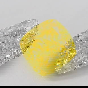 Loose Diamond - CUSHION MODIFIED 2.02ct Fancy Vivid Yellow SI1: Loose Diamond - CUSHION MODIFIED 2.02ct Fancy Vivid Yellow SI1 Source: This is a real non-mined Diamond that has been grown in a lab Shape: CUSHION MODIFIED Carats: 2.02 Color: Fancy Vivid Yellow