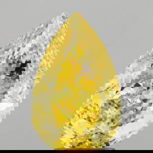 Loose Diamond - PEAR 2.51ct Fancy Vivid Yellow VS1: Loose Diamond - PEAR 2.51ct Fancy Vivid Yellow VS1 Source: This is a real non-mined Diamond that has been grown in a lab Shape: PEAR Carats: 2.51 Color: Fancy Vivid Yellow Certification: IGI Video: