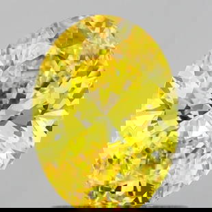 Loose Diamond - OVAL 1.0ct Fancy Vivid Yellow VS1: Loose Diamond - OVAL 1.0ct Fancy Vivid Yellow VS1 Source: This is a real non-mined Diamond that has been grown in a lab Shape: OVAL Carats: 1.0 Color: Fancy Vivid Yellow Certification: IGI Video: