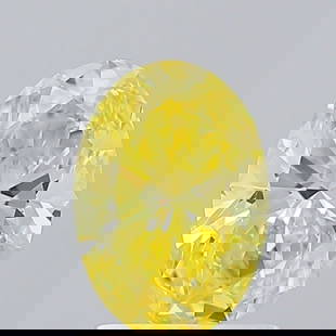 Loose Diamond - OVAL 1.06ct Fancy Vivid Yellow VS1: Loose Diamond - OVAL 1.06ct Fancy Vivid Yellow VS1 Source: This is a real non-mined Diamond that has been grown in a lab Shape: OVAL Carats: 1.06 Color: Fancy Vivid Yellow Certification: IGI Video: