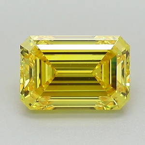 Loose Diamond - EMERALD 1.55ct Fancy Vivid Yellow VS1