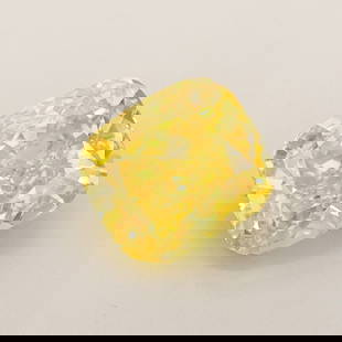 Loose Diamond - CUSHION MODIFIED 1.35ct Fancy Vivid Yellow VVS2: Loose Diamond - CUSHION MODIFIED 1.35ct Fancy Vivid Yellow VVS2 Source: This is a real non-mined Diamond that has been grown in a lab Shape: CUSHION MODIFIED Carats: 1.35 Color: Fancy Vivid Yellow