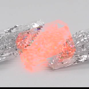 Loose Diamond - RADIANT 1.72ct Fancy Vivid Pink VS1: Loose Diamond - RADIANT 1.72ct Fancy Vivid Pink VS1 Source: This is a real non-mined Diamond that has been grown in a lab Shape: RADIANT Carats: 1.72 Color: Fancy Vivid Pink Certification: IGI