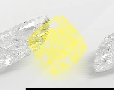 Loose Diamond - CUSHION MODIFIED 2.46ct Fancy Intense Yellow VS2: Loose Diamond - CUSHION MODIFIED 2.46ct Fancy Intense Yellow VS2 Source: This is a real non-mined Diamond that has been grown in a lab Shape: CUSHION MODIFIED Carats: 2.46 Color: Fancy Intense