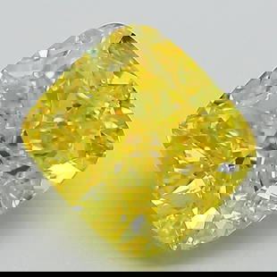 Loose Diamond - CUSHION BRILLIANT 2.35ct Fancy Vivid Yellow VS1: Loose Diamond - CUSHION BRILLIANT 2.35ct Fancy Vivid Yellow VS1 Source: This is a real non-mined Diamond that has been grown in a lab Shape: CUSHION BRILLIANT Carats: 2.35 Color: Fancy Vivid Yellow