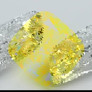 Loose Diamond - CUSHION BRILLIANT 2.63ct Fancy Vivid Yellow VS1: Loose Diamond - CUSHION BRILLIANT 2.63ct Fancy Vivid Yellow VS1 Source: This is a real non-mined Diamond that has been grown in a lab Shape: CUSHION BRILLIANT Carats: 2.63 Color: Fancy Vivid Yellow