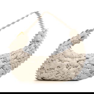 Bottega Veneta Foulard Intrecciato Calfskin Banana Hobo White Leather Bag: Bottega Veneta Foulard Intrecciato Calfskin Banana Hobo White Leather Bag The Bottega Veneta Foulard Intrecciato Calfskin Banana Hobo is a stylish and functional accessory crafted from woven