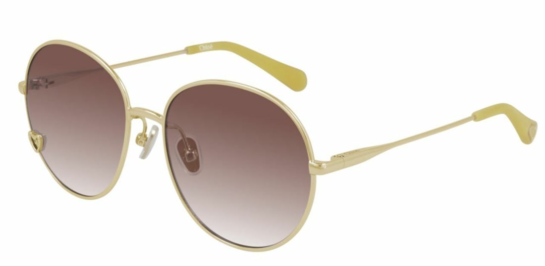 Chloe CC0006S 004 Gold Round Sunglasses for Kids: Chloe CC0006S 004 Gold Round Sunglasses for Kids These Chloe CC0006S 004 Gold Round Kid's Sunglasses are a stylish accessory for young trendsetters. Featuring a luxurious gold frame and a round design