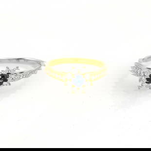 Tiffany & Co. 18k Yellow Gold Sapphire Diamond Star Flower Ring: Tiffany & Co. 18k Yellow Gold Sapphire Diamond Star Flower Ring This beautiful authentic floral ring is by Tiffany & Co. it is crafted from 18k yellow gold and features a lovely round cut blue sapphir