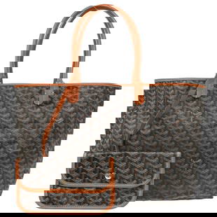 Goyard Black St. Louis PM Tote Handbag Coated Canvas Leather: Goyard Black St. Louis PM Tote Handbag Coated Canvas Leather Introducing the Goyard Black St. Louis PM Tote Handbag, a perfect blend of style and practicality for casual occasions. This large tote fea