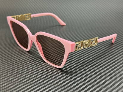 Versace VE4471B 5473 Pastel Pink Silver Mirror Sunglasses 56mm: Versace VE4471B 5473 Pastel Pink Silver Mirror Sunglasses 56mm Elevate your accessory game with these VERSACE VE4471B 5473 sunglasses. Featuring a stylish pastel pink frame paired with a striking silv
