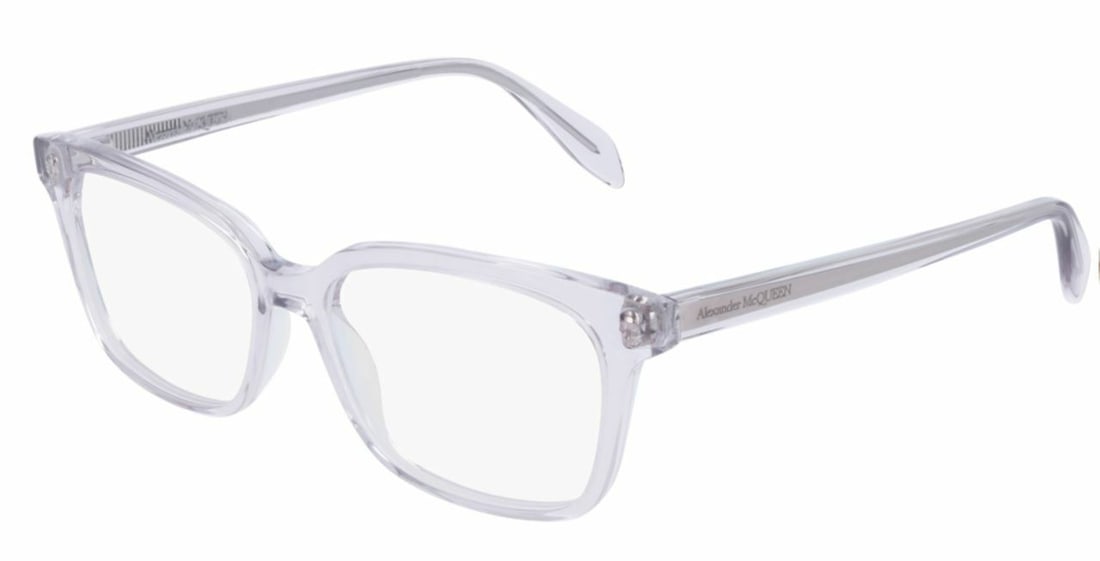 Alexander McQueen AM0243O 005 Beige Rectangle Eyeglasses 52mm: Alexander McQueen AM0243O 005 Beige Rectangle Eyeglasses 52mm Introducing the Alexander McQueen AM0243O 005 eyeglasses, a stunning blend of elegance and modern style. These women's eyeglasses feature
