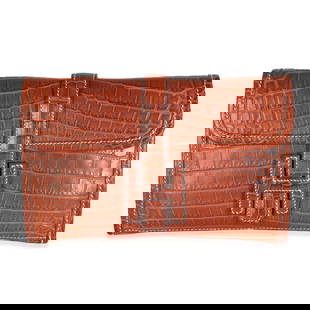 Hermes Fauve Crocodile Niloticus Lisse Mini Jige Clutch 2004 Brown Exotic Leather: Hermes Fauve Crocodile Niloticus Lisse Mini Jige Clutch 2004 Brown Exotic Leather Introducing the exquisite Hermes Fauve Crocodile Niloticus Lisse Mini Jige Clutch, a stunning accessory that blends lu