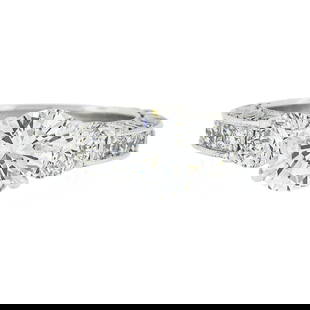 Platinum Engagement Ring with 1.85ctw GIA Graded Round Diamonds: Platinum Engagement Ring with 1.85ctw GIA Graded Round Diamonds This exquisite engagement ring features a stunning 1.85ctw of GIA graded round diamonds, showcasing a brilliant white/colorless hue.