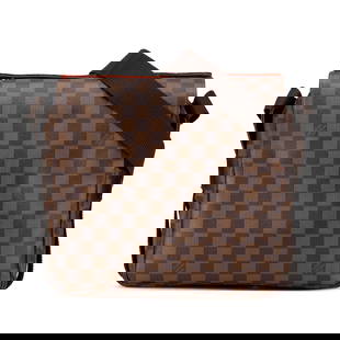 Louis Vuitton Damier Ebene Naviglio Canvas Bag with Adjustable Strap: Louis Vuitton Damier Ebene Naviglio Canvas Bag with Adjustable Strap The Louis Vuitton Damier Ebene Naviglio is a stylish and practical bag crafted from durable damier ebene canvas. It features an