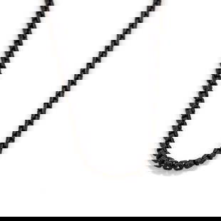 David Yurman 72 Long Black PVD Box Link Necklace Sterling Silver Clasp: David Yurman 72 Long Black PVD Box Link Necklace Sterling Silver Clasp This authentic David Yurman necklace features an extra-long 72" black PVD coated stainless steel box link chain, measuring