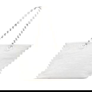 Chanel Gray Quilted Caviar Daily Shopping Tote with Chain Straps: Chanel Gray Quilted Caviar Daily Shopping Tote with Chain Straps This stylish Chanel Small Quilted Caviar Daily Shopping Tote is crafted from luxurious quilted caviar leather and features leather
