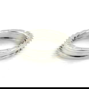 Bvlgari B Zero 1 18k White Gold 5mm Band Ring EU 50-US 5.25: Bvlgari B Zero 1 18k White Gold 5mm Band Ring EU 50-US 5.25 Introducing an elegant band ring from Bvlgari's renowned B Zero 1 collection. This authentic piece is crafted from premium 18k white gold