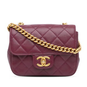 Chanel Mini Quilted Lambskin Flap Bag Purple Italy