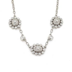 Doris Panos 1.20ct Diamond Floral 18k White Gold Necklace