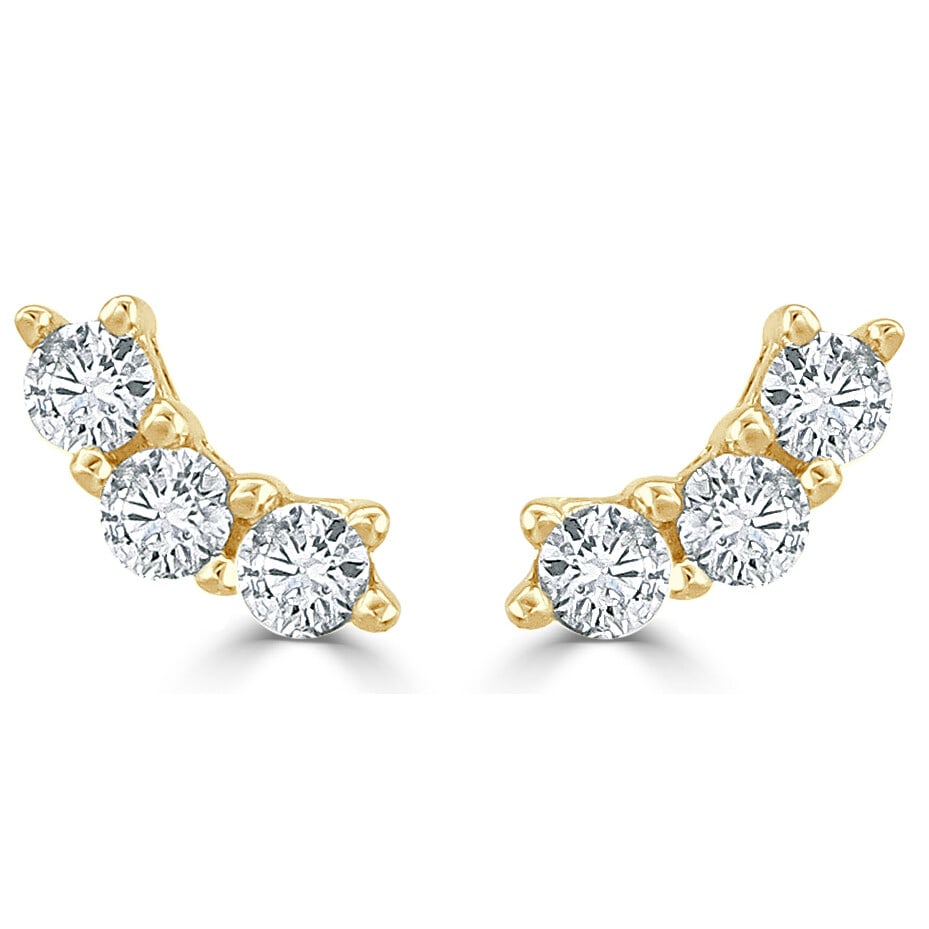 14K Yellow Gold Diamond Stud Earrings 0.31 Carat Women's Jewelry: 14K Yellow Gold Diamond Stud Earrings 0.31 Carat Women's Jewelry Elevate your accessory collection with these stunning 14k Yellow Gold & Diamond Stud Earrings. Featuring a classic round shape, these e