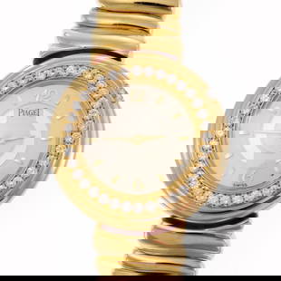 Piaget Possession 18k Yellow Gold Diamond Bezel Ladies Quartz Watch: Piaget Possession 18k Yellow Gold Diamond Bezel Ladies Quartz Watch Introducing a stunning Piaget Possession Diamond Bezel Ladies Quartz Watch, an exquisite piece from the renowned Possession