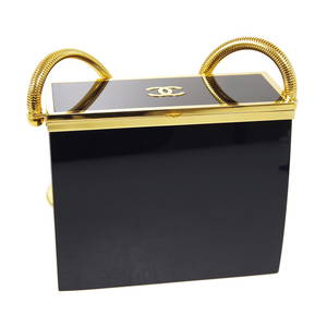 Chanel 97P Black Acrylic Crossbody Shoulder Bag with Logo