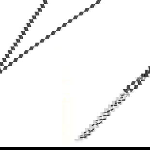 Tiffany & Co. Atlas Sterling Silver Pendant on Rubber Cord: Tiffany & Co. Atlas Sterling Silver Pendant on Rubber Cord This elegant Tiffany & Co. Atlas Bar Pendant features a sleek design crafted from high-quality sterling silver (925). Perfect for unisex wear