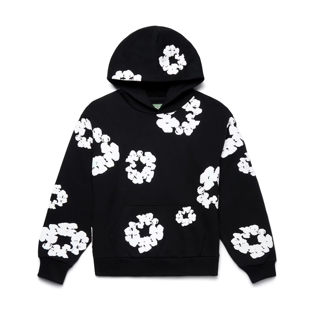 Denim Tears Cotton Wreath Black Hoodie Medium: Denim Tears Cotton Wreath Black Hoodie Medium Elevate your wardrobe with the Denim Tears The Cotton Wreath Black Hoodie, designed for comfort and style. This hoodie is crafted from high-quality materi