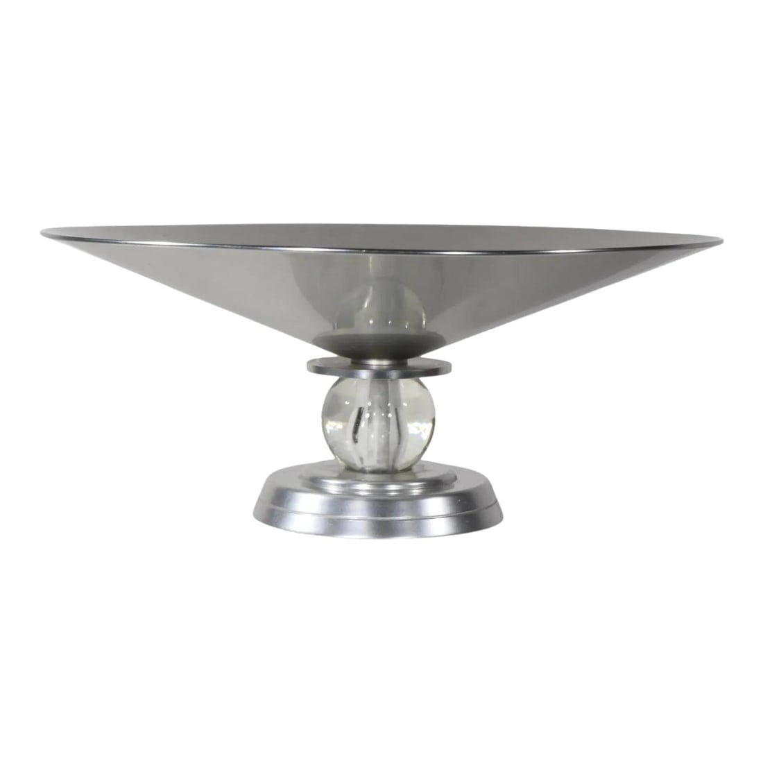 Lurelle Guild Art Deco Aluminum Compote Kensington Ware 1930s Centerpiece 13.5": Lurelle Guild Art Deco Aluminum Compote Kensington Ware 1930s Centerpiece 13.5" This elegant Art Deco compote, designed by Lurelle Guild for Kensington Ware in the 1930s, serves as a stunning centerpi