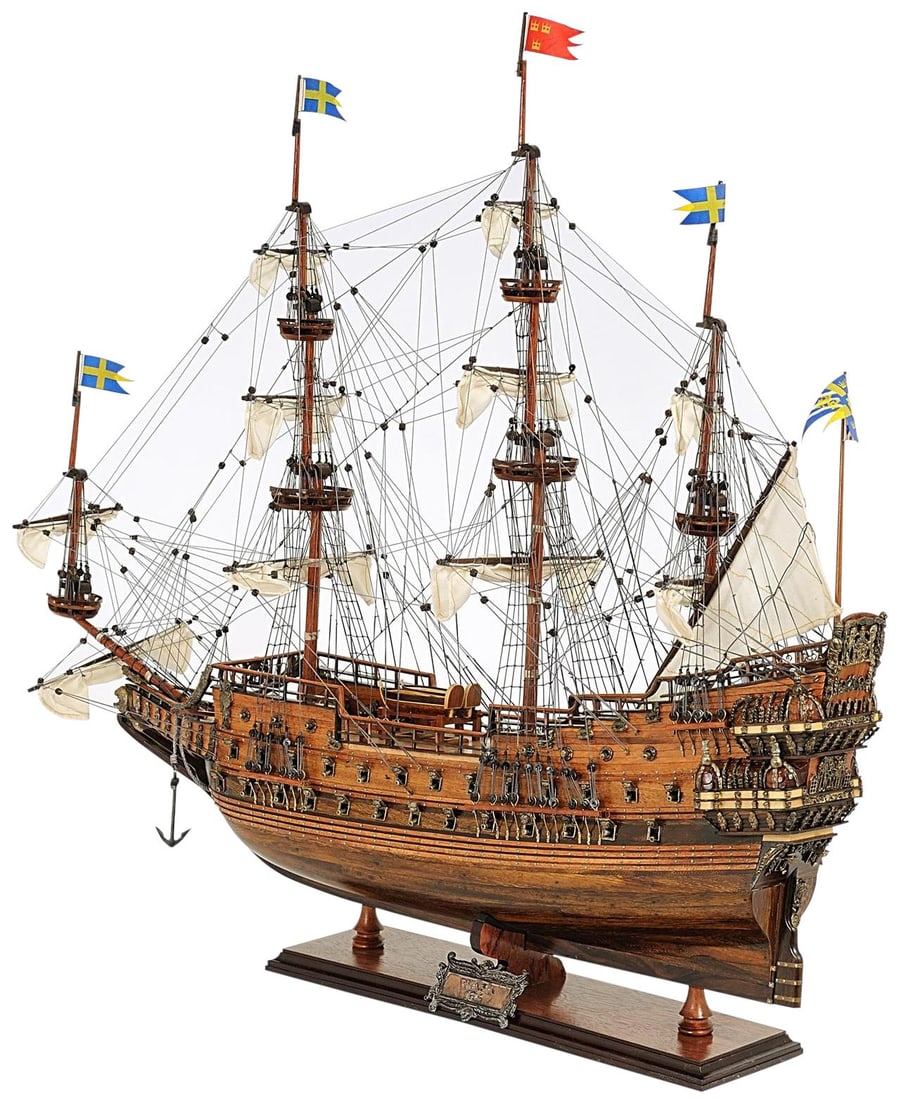 Wasa Tall Ship Model Masterpiece: Wasa Tall Ship Model Masterpiece Discover the exquisite craftsmanship of this fully assembled Wasa Tall Ship Model, a stunning representation of Swedish traditional shipbuilding. With dimensions of 28