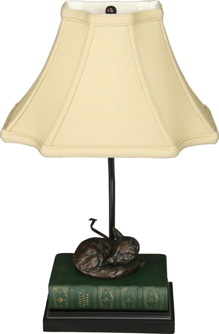 Charming Equestrian Napping Fox Table Lamp 17H Resin Sculpture: Charming Equestrian Napping Fox Table Lamp 17H Resin Sculpture Illuminate your space with this charming Stylish Napping Fox Lamp, perfect for equestrian lovers. This hand-cast and hand-painted resin l