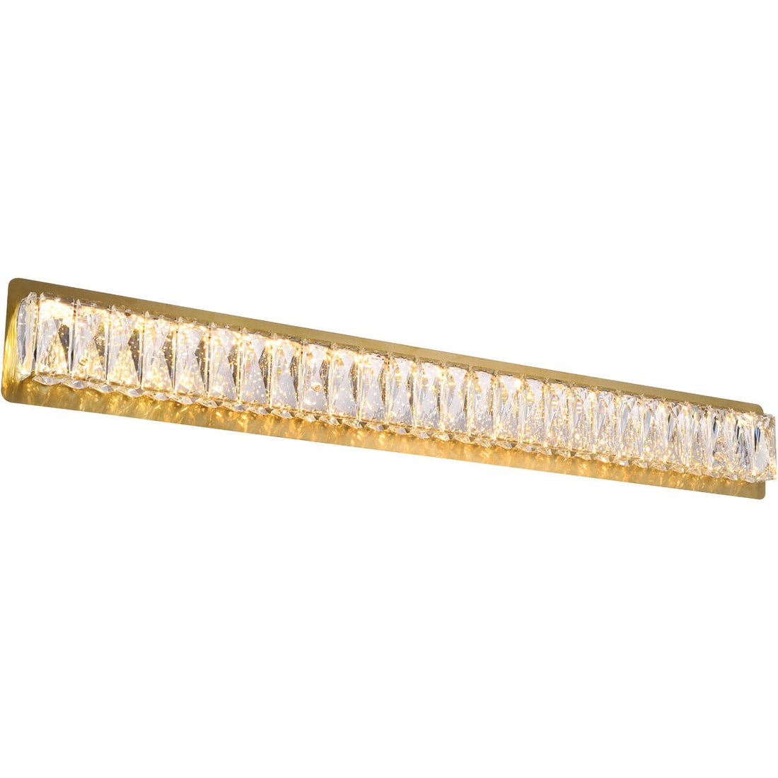 Monroe LED Gold Wall Sconce Light 35.4in Crystal Modern Design: Monroe LED Gold Wall Sconce Light 35.4in Crystal Modern Design Elevate your space with this stunning Monroe LED Wall Sconce, designed to bring a touch of modern elegance to any room. Finished in a lux