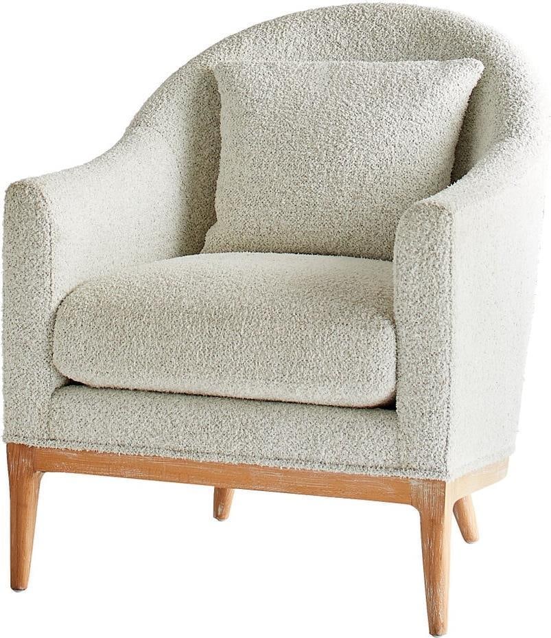 Cyan Kendra Off-White Arm Chair English Traditional Style: Cyan Kendra Off-White Arm Chair English Traditional Style Discover the charm of the Elegant Off-White Arm Chair, designed in a classic English traditional style. Upholstered in durable Foam Oak Perfor