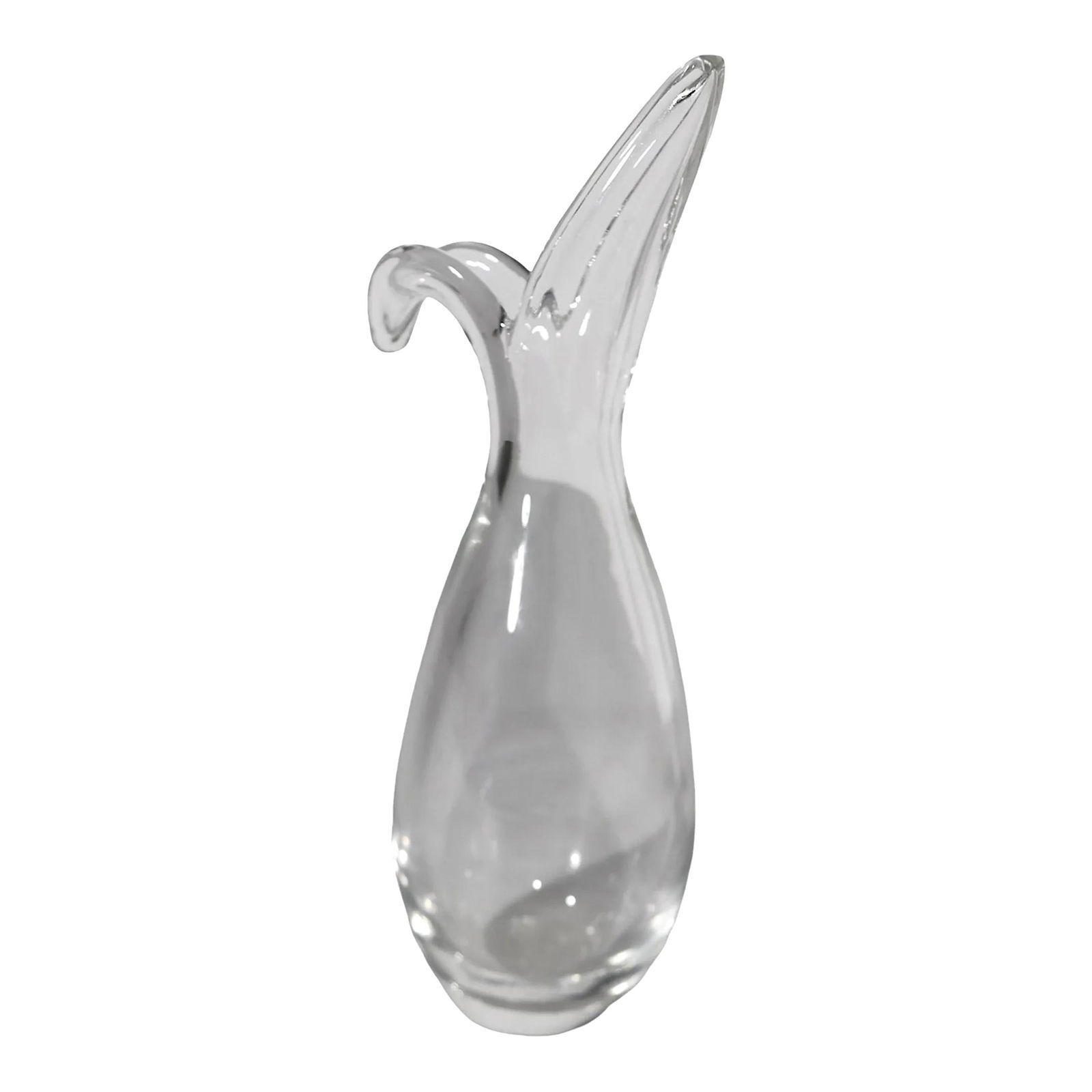 Steuben Organic Form Sheared Rim Crystal Bud Vase 10" Tall: Steuben Organic Form Sheared Rim Crystal Bud Vase 10" Tall Vintage Art Glass crystal vase by Steuben, having an organic form, with sheared rim top. This example is in excellent, original, clean and re