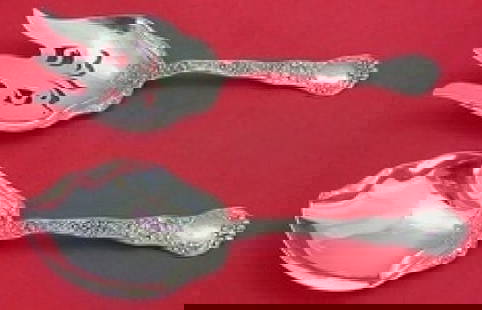 Meadow by Gorham Sterling Silver Vegetable Serving Set 2pc: Meadow by Gorham Sterling Silver Vegetable Serving Set 2pc Presenting the exquisite Meadow by Gorham Sterling Vegetable Serving Set, a vintage antique silverware collection dating back to 1850-1899. T