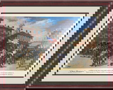 Carl Braude Armed Forces Tribute Print 30 x 24 Custom Framed Art: Carl Braude Armed Forces Tribute Print 30 x 24 Custom Framed Art This stunning custom framed print titled 'Our Heroes Armed Forces Tribute' by artist Carl Braude pays homage to the brave men and women