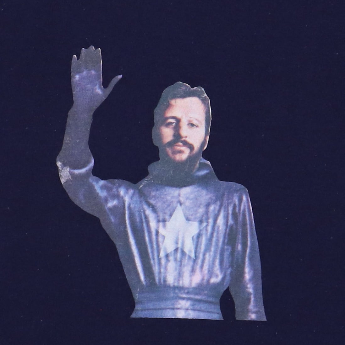 1974 Ringo Starr Goodnight Vienna Vintage Promo Shirt Blue: 1974 Ringo Starr Goodnight Vienna Vintage Promo Shirt Blue Discover a piece of music history with this original vintage 1974 Ringo Starr Goodnight Vienna Promo Shirt. This authentic vintage shirt feat