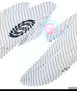 Jorge Soler Signed Chicago Cubs White Pinstripe Jersey with COA: Jorge Soler Signed Chicago Cubs White Pinstripe Jersey with COA Celebrate your love for baseball with this Jorge Soler signed Chicago Cubs white pinstripe Majestic replica baseball jersey. This