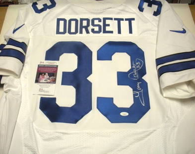Tony Dorsett Dallas Cowboys Signed Nike Jersey with JSA COA: Tony Dorsett Dallas Cowboys Signed Nike Jersey with JSA COA This officially licensed Nike jersey features the legendary Tony Dorsett of the Dallas Cowboys, a member of the Pro Football Hall of Fame.