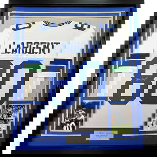 Framed Signed Steve Largent 33x42 Seahawks Jersey with PSA/DNA COA: Framed Signed Steve Largent 33x42 Seahawks Jersey with PSA/DNA COA This framed autographed jersey features the legendary Steve Largent, a prominent player for the Seattle Seahawks in the NFL. The
