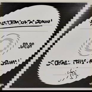 Serj Tankian Signed System of a Down Steal This Album Vinyl Beckett Authenticated: Serj Tankian Signed System of a Down Steal This Album Vinyl Beckett Authenticated This is an original vinyl record of the album "Steal This Album" by System of a Down, signed by lead vocalist Serj