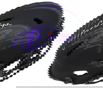 Ray Lewis Signed Baltimore Ravens Eclipse Riddell Helmet with COA: Ray Lewis Signed Baltimore Ravens Eclipse Riddell Helmet with COA Celebrate the legacy of Ray Lewis with this signed Baltimore Ravens Eclipse black matte Riddell full size speed replica helmet. This
