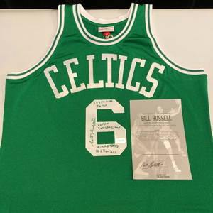 Bill Russell Signed Boston Celtics Jersey with Career Stats JSA COA
